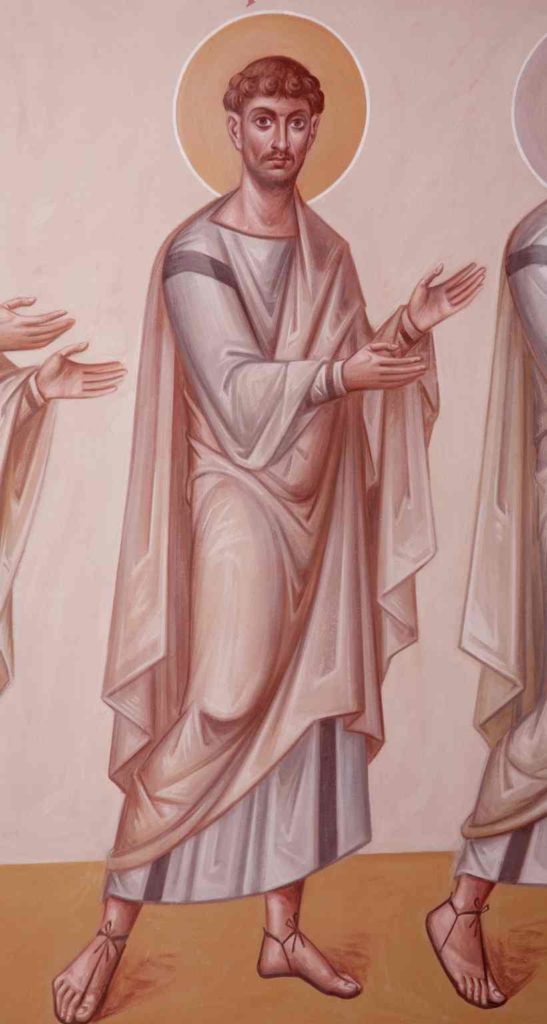 Апостол Лука (фрагмент центральной фрески «Причащение апостолов»)