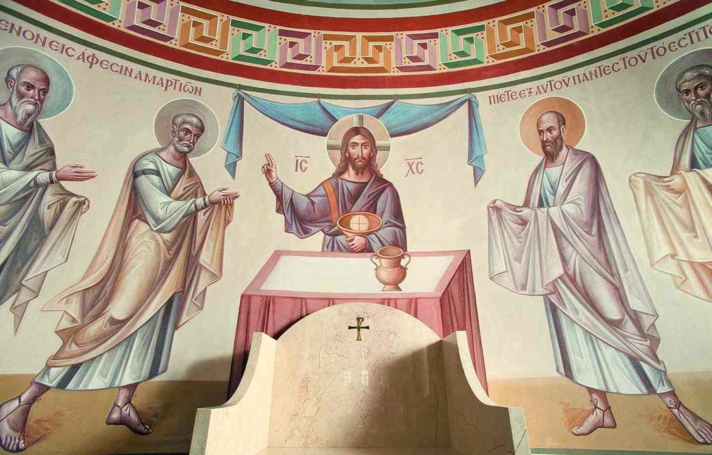 Фрагмент центральной фрески «Причащение апостолов»