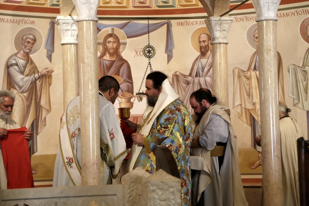 В Феодоровском соборе была совершена Божественная Литургия при участии группы паломников с Кипра