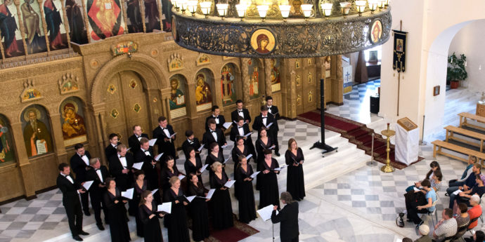 Россия, Санкт-Петербург. Концерт Камерного хора Смольного собора в верхнем храме Феодоровского собора.