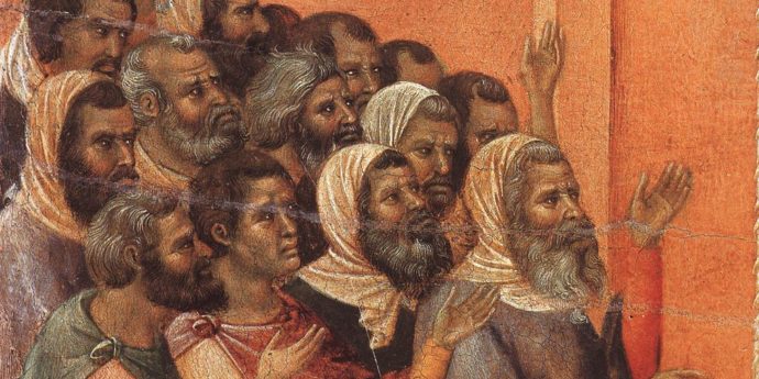 Christ Accused by the Pharisees (detail) 1308-11. Автор: Duccio Di Buoninsegna


