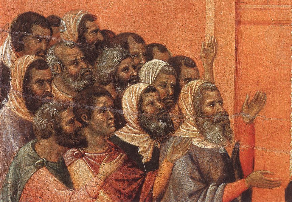Christ Accused by the Pharisees (detail) 1308-11. Автор: Duccio Di Buoninsegna