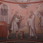 Фрагмент фрески в северной апсиде: Встреча Авраама с Мелхиседеком