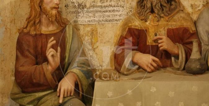 Jesus, Simon the Pharisee and the Sinner, San Vivaldo, Tuscany, Italy, Europe