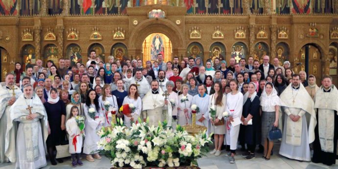 После Крещальной литургии 27 апреля 2019 г. Фото Марины Хохловой