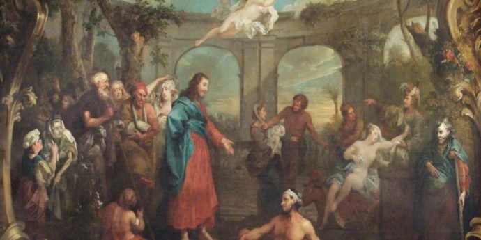Hogarth, William; Christ at the Pool of Bethesda; St Bartholomew's Hospital Museum and Archive; http://www.artuk.org/artworks/christ-at-the-pool-of-bethesda-50409
