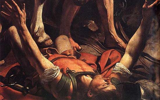 «Обращение Савла» Картина Караваджо, написанная в 1601 году (фрагмент)

